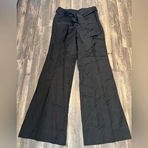 Anthropologie Elevenses Wide Leg Trouser Pants in Black with Tie Waist Classic
